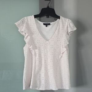 Eclair Women's Stretch Eyelet Fully Lined Blouse